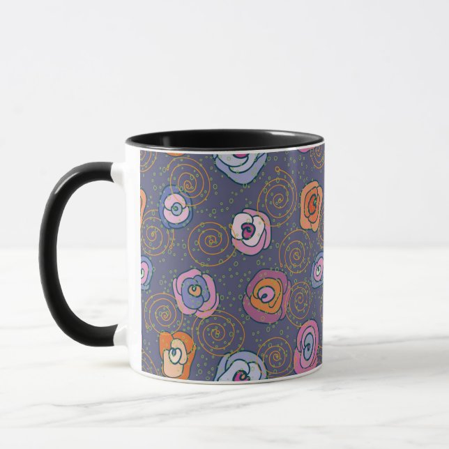 Abstract rose field pattern mug (Left)