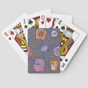 Abstract rose field pattern playing cards