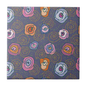 Abstract rose field pattern tile