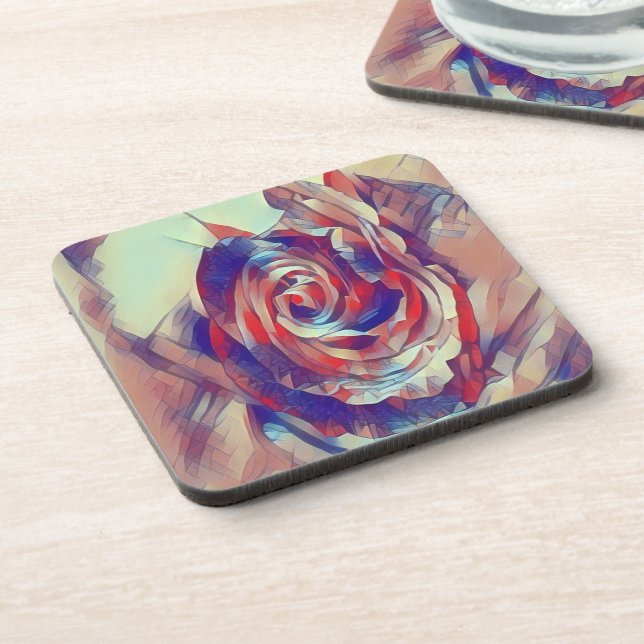 Abstract rose flower coaster (Left Side)