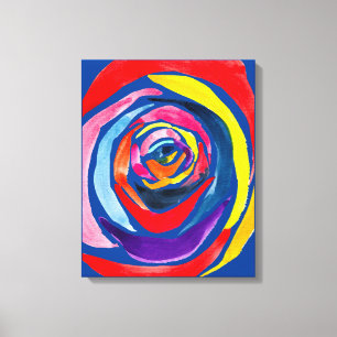 Abstract rose flower pop art canvas print