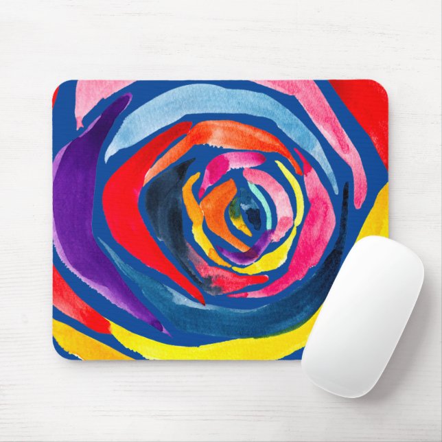Abstract rose flower pop art mouse mat (With Mouse)