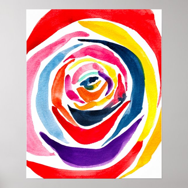 Abstract rose flower pop art poster (Front)