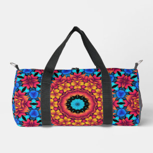 Abstract Rose Geometric Design Duffel Bag