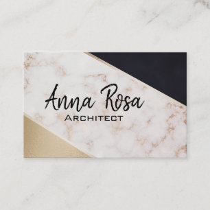 *~* Abstract Rose Gold Foil Geometric Block Business Card