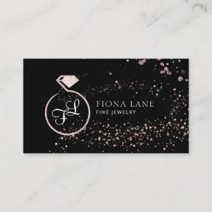 Abstract Rose Gold Paint Splatter Jewellery Logo Business Card