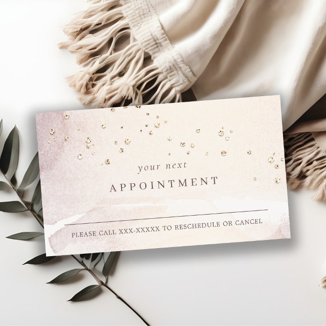 Abstract Rose Gold Purple Watercolor Appointment Business Card (Creator Uploaded)