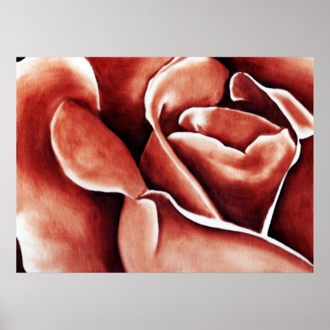 Abstract Rose in Oil - Twilight Red Poster (Front)