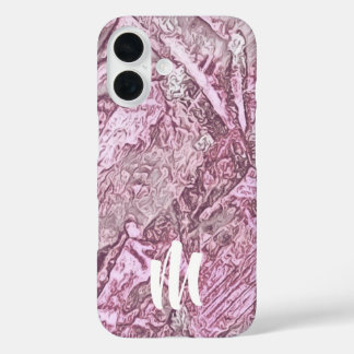 Abstract Rose Monogram iPhone 16 Case