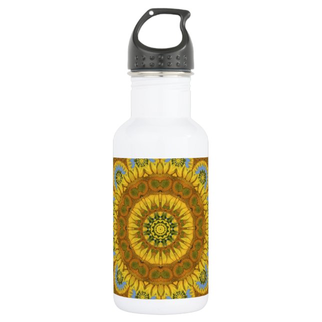 Abstract rose of flowers 532 ml water bottle (Front)