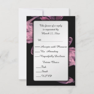 Abstract Rose RSVP with Menu Choice
