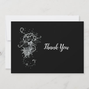 Abstract Rose Tattoo Thank You Card