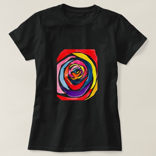 Abstract rose watercolor pop art T-Shirt (Design Front)