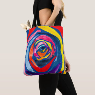 Abstract rose watercolor pop art tote bag