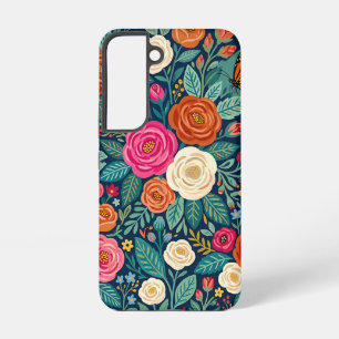 Abstract Roses Butterflies Samsung Cases