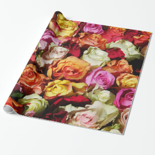 Abstract Roses Garden Elegant Floral  Wrapping Paper