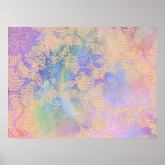Abstract Roses In Pastel Colours Poster (Front)