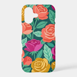 Abstract Roses & Monarch Butterfly iPhone Cases