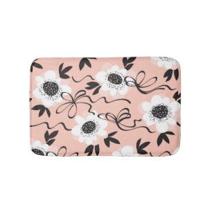 Abstract roses, pale colours, vintage pattern. bath mat