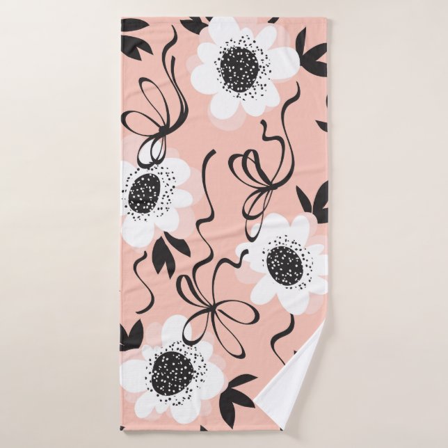 Abstract roses, pale colours, vintage pattern. bath towel (Bath Towel)