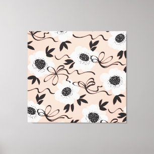 Abstract roses, pale colours, vintage pattern. canvas print
