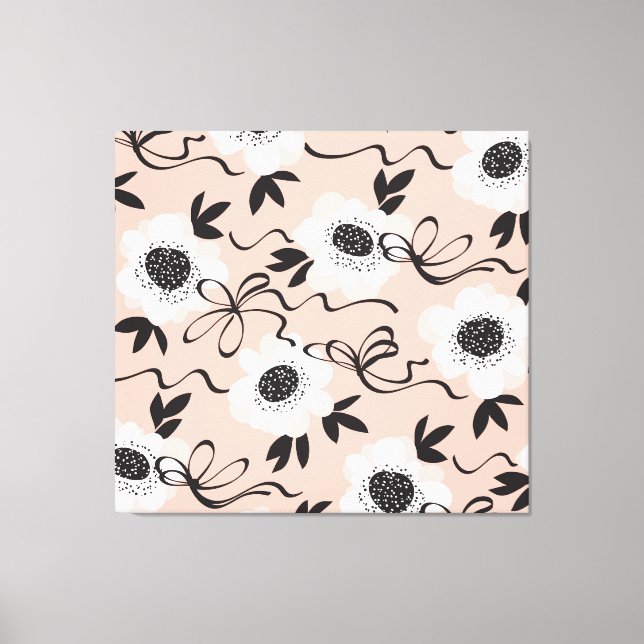Abstract roses, pale colours, vintage pattern. canvas print (Front)