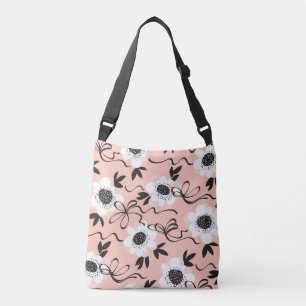 Abstract roses, pale colours, vintage pattern. crossbody bag