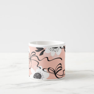 Abstract roses, pale colours, vintage pattern. espresso cup