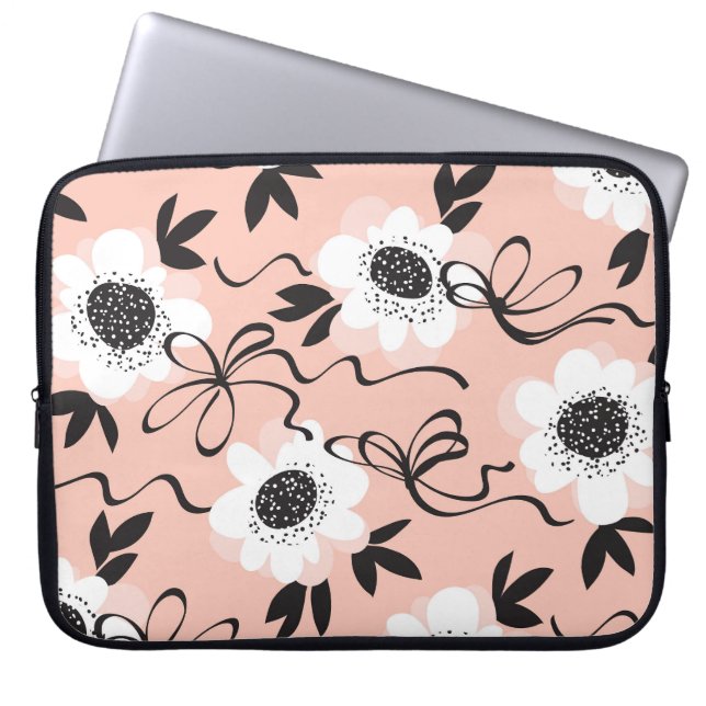 Abstract roses, pale colours, vintage pattern. laptop sleeve (Front)