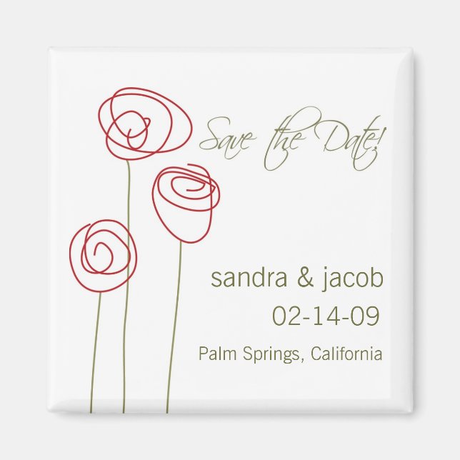 Abstract Roses- Personalise it! Magnet (Front)