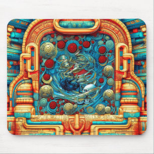 Abstract Roses Priestess Witchy Colourful AI Art Mouse Mat