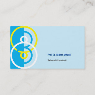 Abstract round logo blue yellow business card