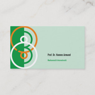 Abstract round logo green orange business card