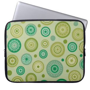 Abstract round ornaments seamless vintage pattern. laptop sleeve