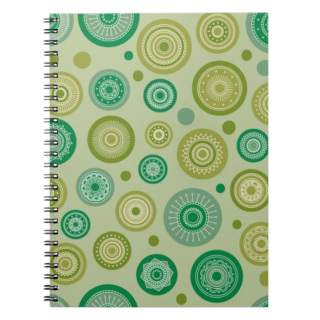 Abstract round ornaments seamless vintage pattern. notebook (Front)