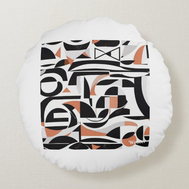 Abstract Round Pillo  Cushion (Back)