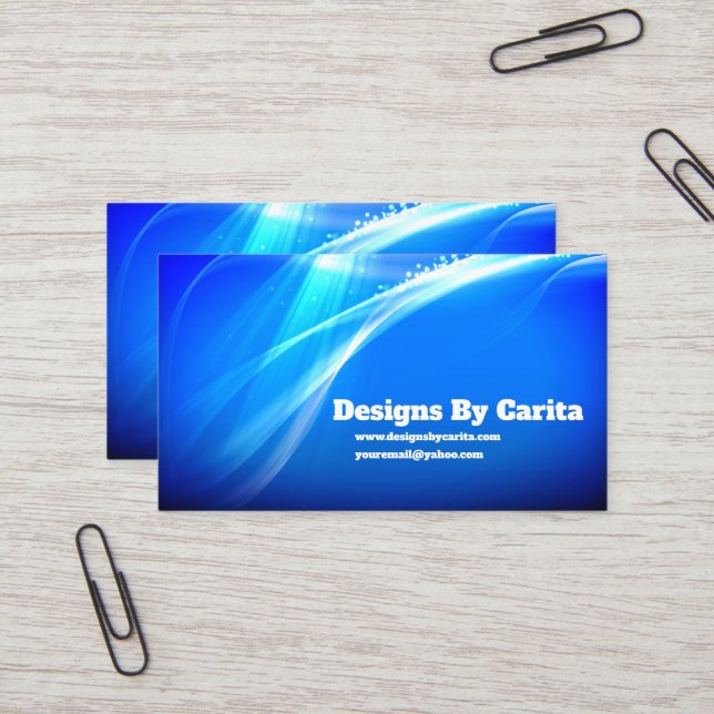 Abstract Royal Blue Business Card (Front/Back In Situ)