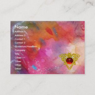 ABSTRACT RUBY,bright red blue pink Business Card