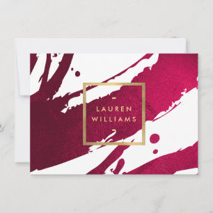 Abstract Ruby Red Brushstrokes Gift Certificate Card