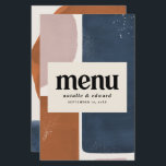 Abstract rust, navy   pink modern contemporary<br><div class="desc">Abstract rust,  navy   pink modern contemporary wedding menu design. Graphic hand painted design. Script text and bold typography.</div>