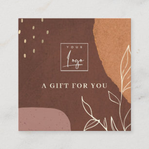 Abstract Rust Orange Foliage Logo Gift Certificate