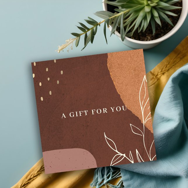 Abstract Rust Orange Leaf Foliage Gift Certificate (Creator Uploaded)