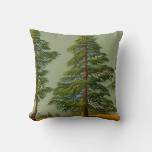 Abstract Rustic Northern Pine Cushion