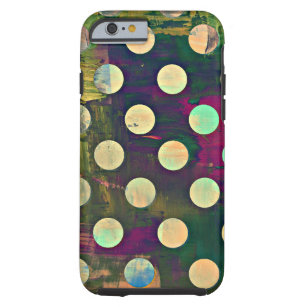 Abstract Rustic Retro Polka Dots Tough iPhone 6 Case