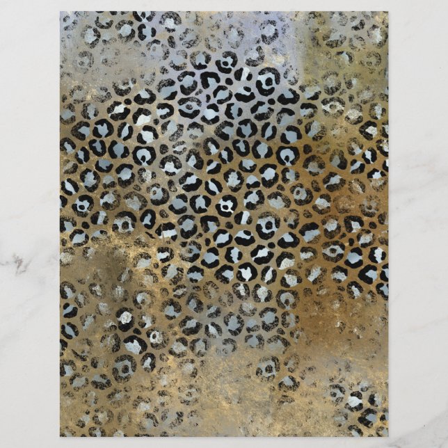 Abstract Safari Grunge Scrapbook Paper Sheet (Back)