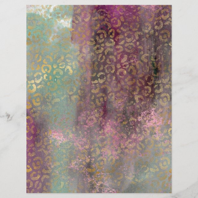 Abstract Safari Grunge Scrapbook Paper Sheet (Back)