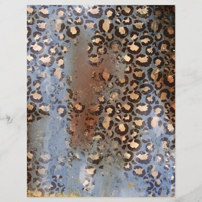 Abstract Safari Grunge Scrapbook Paper Sheet (Back)