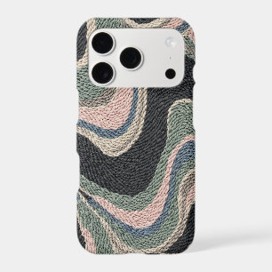 Abstract Sage Dusty Blue Marbled iPhone Cases