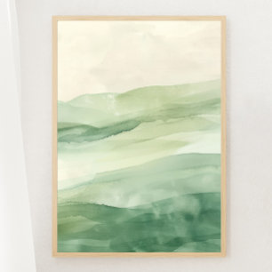 Abstract Sage Green & Beige Mountains Print 3 of 3