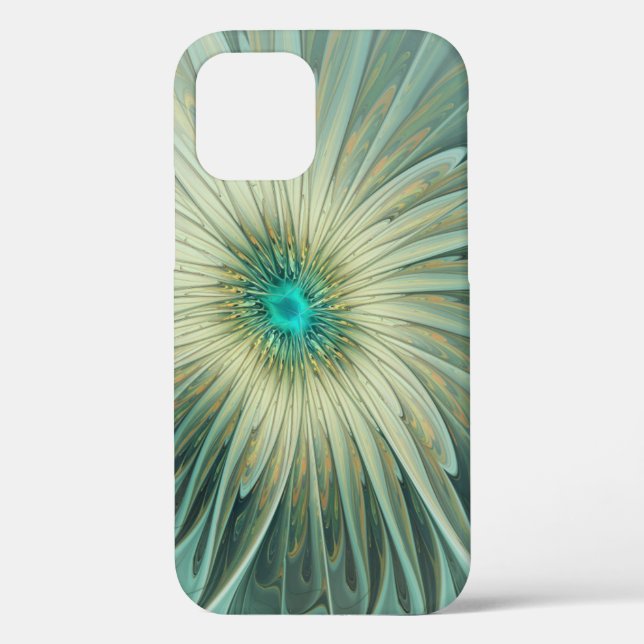 Abstract Sage Green Fantasy Flower Fractal Art Case-Mate iPhone Case (Back)